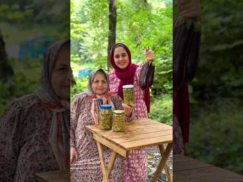 طرز تهیه ترشی لیته بادمجان بسیارخوشمزه ترشی ترشیجات خانگی شمال آموزش آشپزی طبیعت بادمجان 