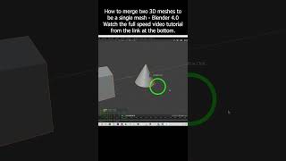 How to merge two 3D meshes to be a single mesh - Blender Tutorial #blender #merge #mesh #tutorial