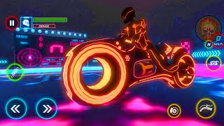 Tron Bike Extreme Stunts - Mega Ramp Light Bike Android Gameplay screenshot 2