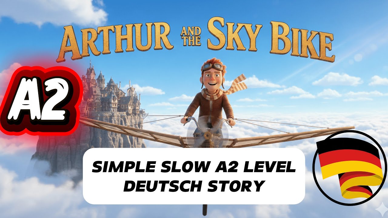 Learn German A2 Level Story | Arthur and the Sky Bike | Easy German for Elementary