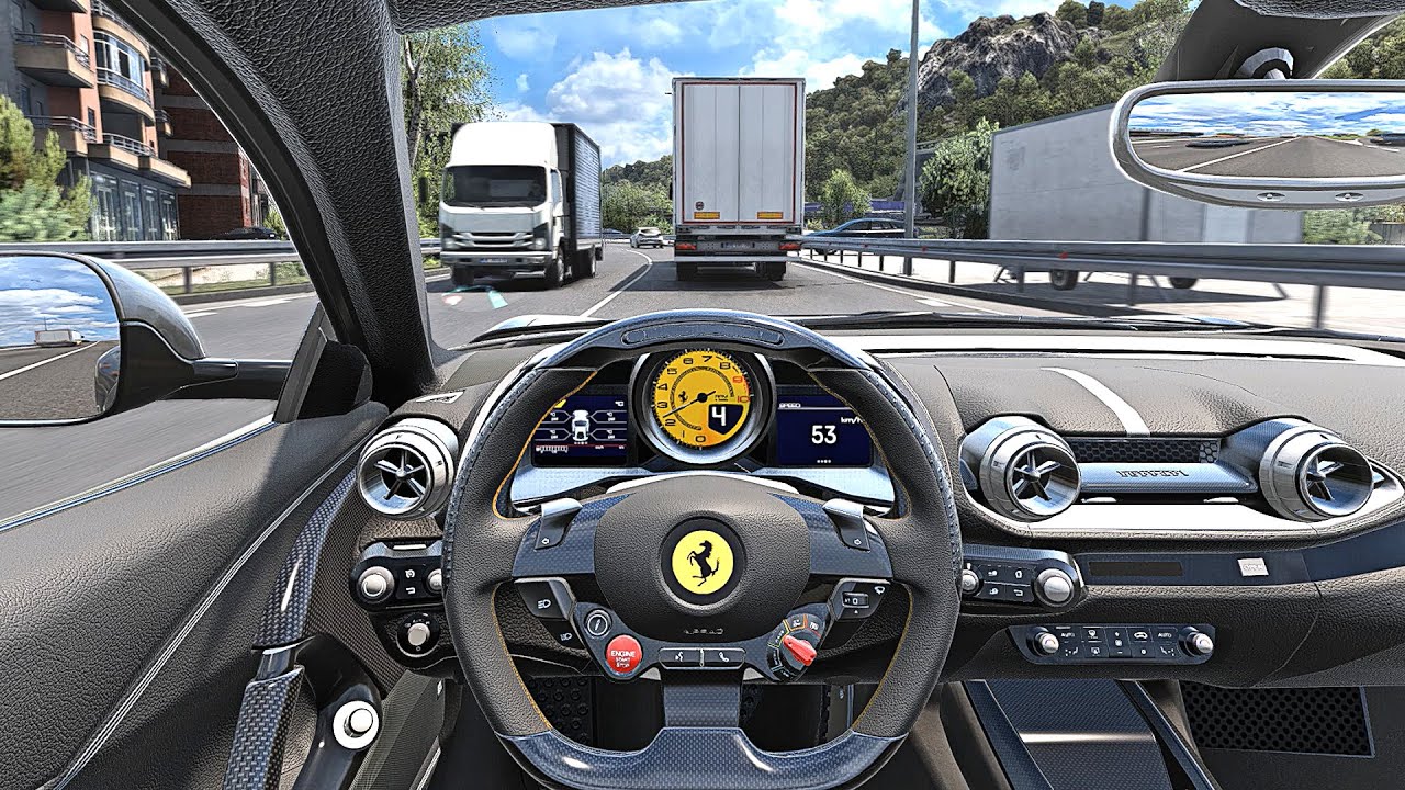 Ferrari 812 Competizione 2022 - Euro Truck Simulator 2 [Steering Wheel Game Play]