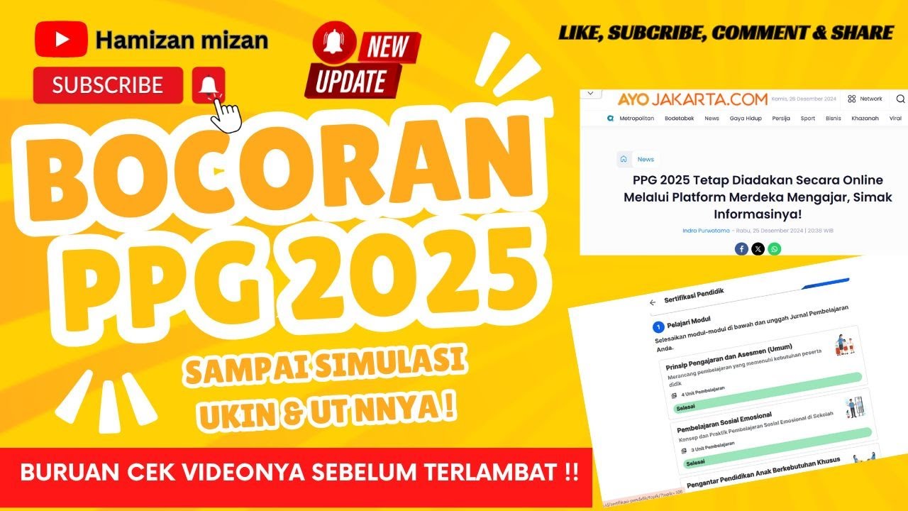 BOCORAN INFO PPG 2025 SAMPAI SPILL UPLOAD TUGAS DAN SIMULASI UJIANNYA ! BURUAN CEK VIDEONYA !! #ppg
