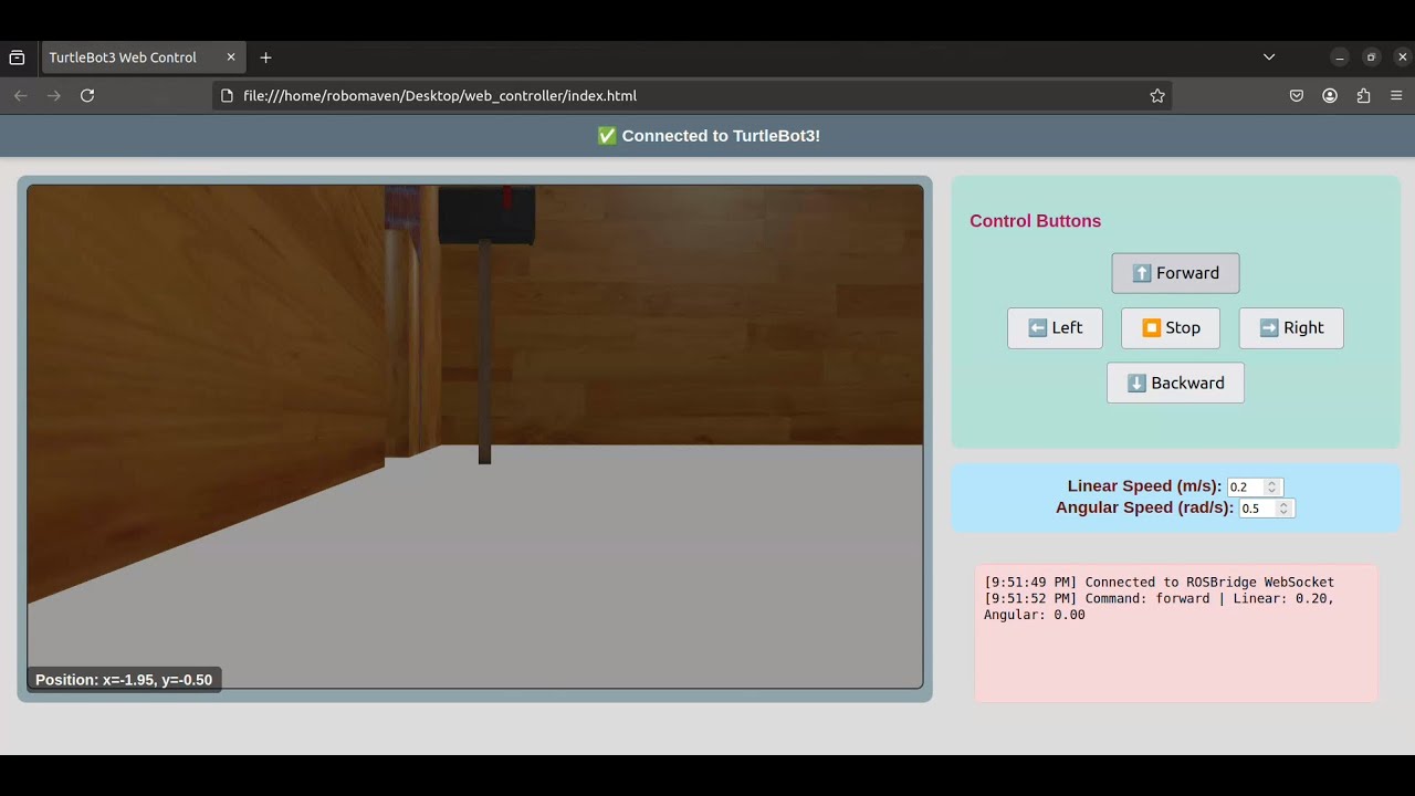 Web Control of Simulated Turtlebot3 in Gazebo - YouTube