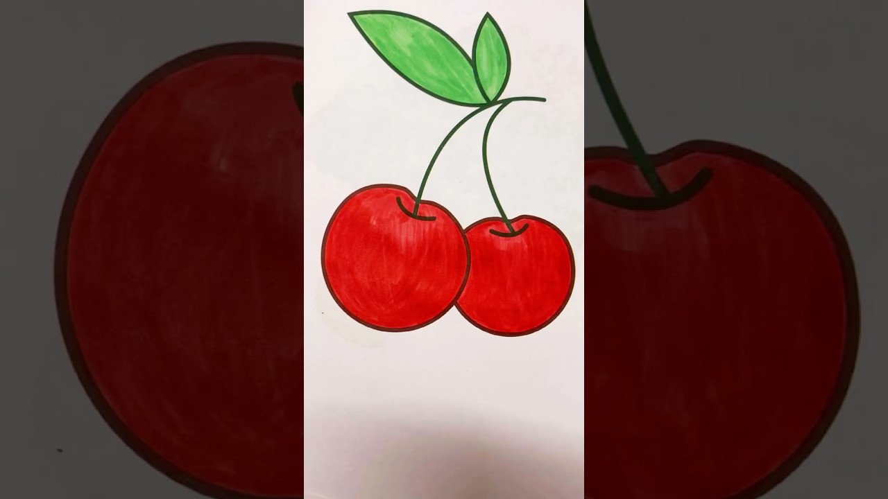 Cherry Art 🍒 | Easy Drawing for Beginners 