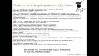 Tony's Quick Tip: Words  & Phrases That Sell