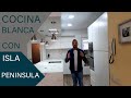 COCINA BLANCA 🤍CON ISLA/PENINSULA 🏝 GRANDES DIMENSIONES STUDIO MOBILIARIO HERNANDEZ