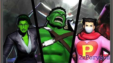 Ultimate Marvel vs Capcom 3 - Arcade mode as Phoenix Wright, Hulk and She-Hulk