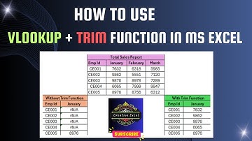 How to use Vlookup + Trim function in Excel