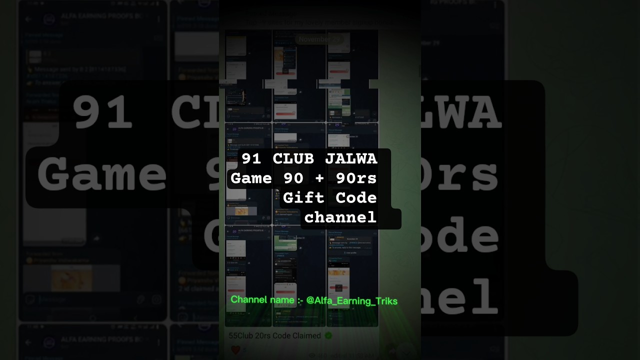 91 Club , Jalwa Game , in999, 90rs Gift code channel 🤩♥️ || 