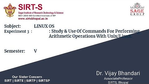sub linux os , experiment # 3 Arithmetic Operations by Dr.Vijay Bhandari
