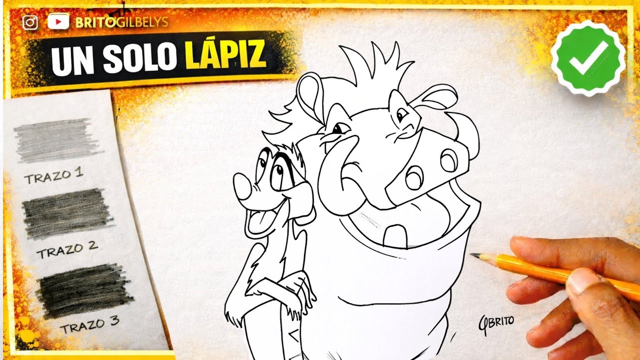 Cómo Dibujar a TIMÓN Y PUMBA del Rey León - Dibujemos juntos 