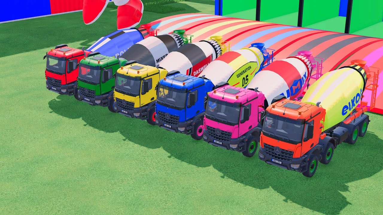 TRANPORTING ALL POLICE CAR AMBULANCE CAR MERCEDES BENZ AROCS MIXER TRUCK LONG TRACK FS22 