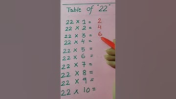 Table Trick#Tricky Table 22#maths #education #shorts#youtubeshorts