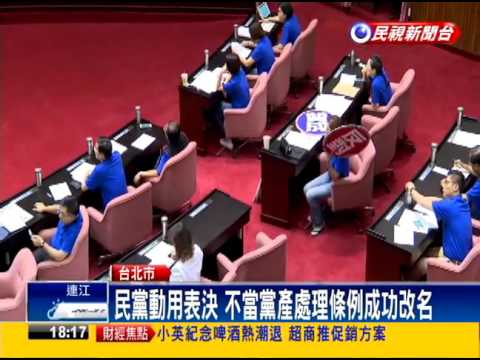 不當黨產條例拚表決 通過名稱改名－民視新聞
