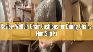 Review Wellsin Chair Cushions for Dining Chairs, Non-Slip Kitchen Chair Pads with Ties, Tufted Shred