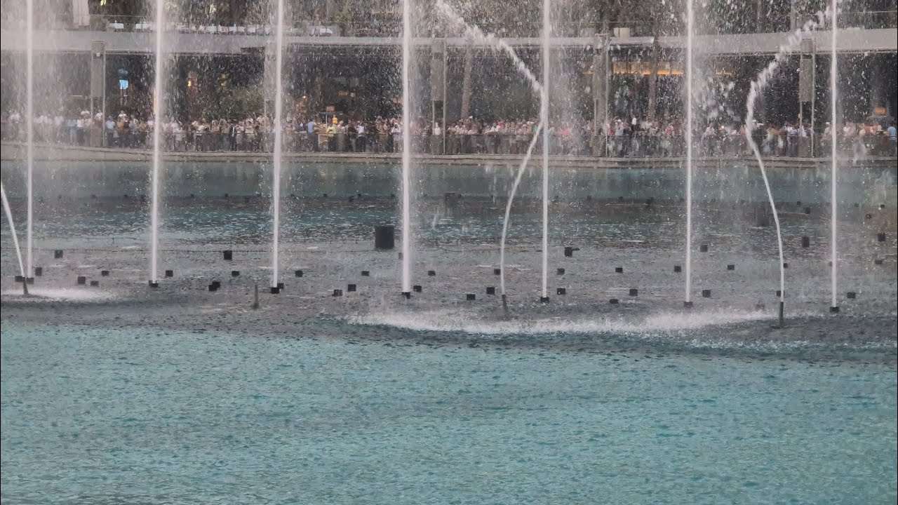 The Dubai Fountain Nozzles Closeup (HW Sama Dubai) (dusk)