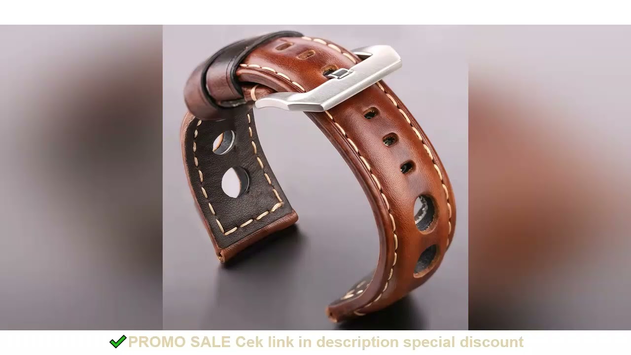 Cowhide Watch Strap Bracelet Vintage Genuine Leather 20mm 22mm 24mm Watchband Women Men Fashion Watc