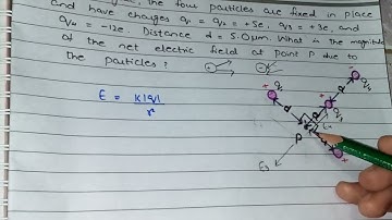 In the figure the four particles are fixed in place and have charges...