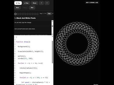 Make mandala with p5js. Learn creative coding with Art Coding Lab