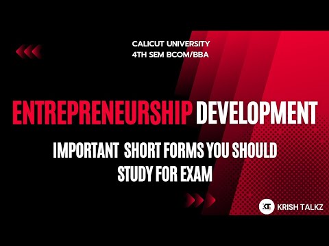 Entrepreneurship Development| Important Short Forms You should Study ...