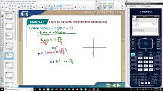 5-3 Example 1 Solve by Isolating Trigonometric Equations