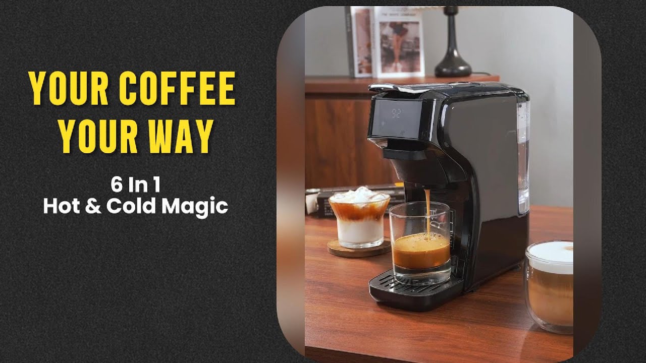 6in1 Capsule Coffee Machine! Hot/Cold, Multi-Capsule Coffee Maker