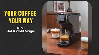 6In1 Capsule Coffee Machine Hotcold, Multi-Capsule Coffee Maker