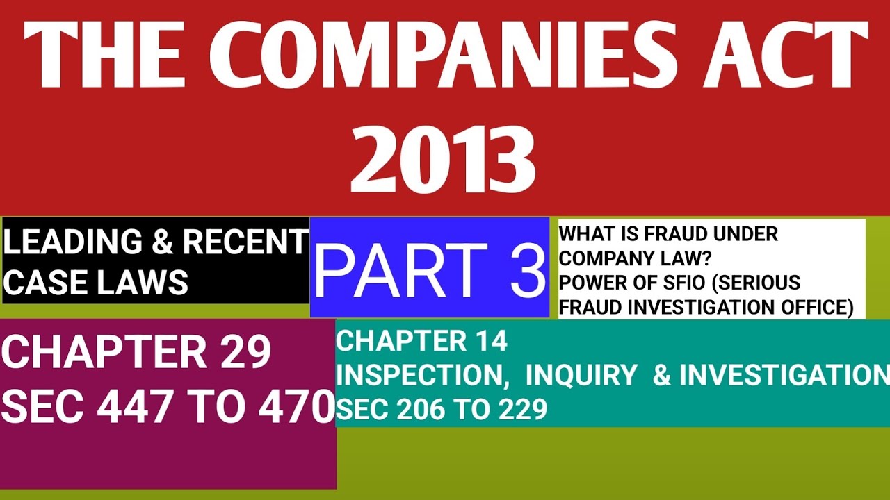 Company Act (PART 3) Important Judgments & Chapter 29 and Chapter 14 For CBI APP CBI PP ETC