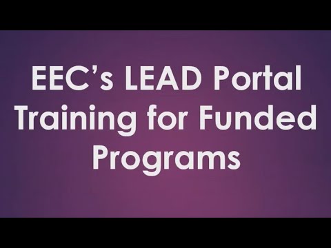 LEAD Portal Training for EEC-Funded Programs