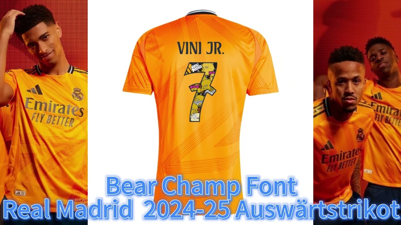 Bear Champ Font Real Madrid Fußballtrikot 2024-25 Auswärtstrikot