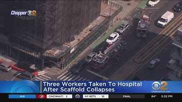 3 workers hurt when scaffold collapses in Brooklyn