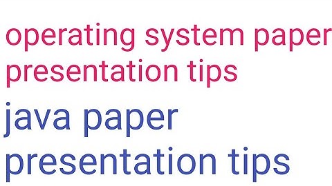 jntuk r20 operating system and java paper presentation tips