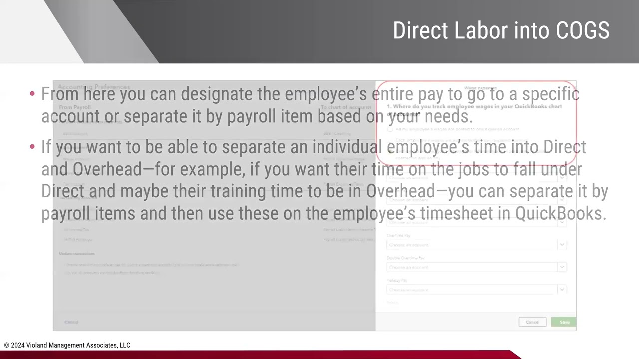 QuickBooks Online - COGS