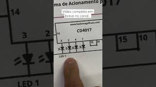 Sequencial de LEDS Simples de Pulso Manual com CD4017