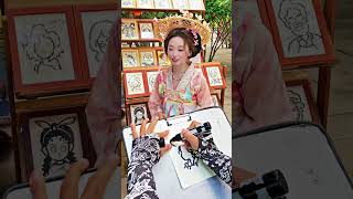 Amazing Street Artist Creates Cute Anime Portrait of a Beautiful Traditional Girl 💖 #TraditionalLook