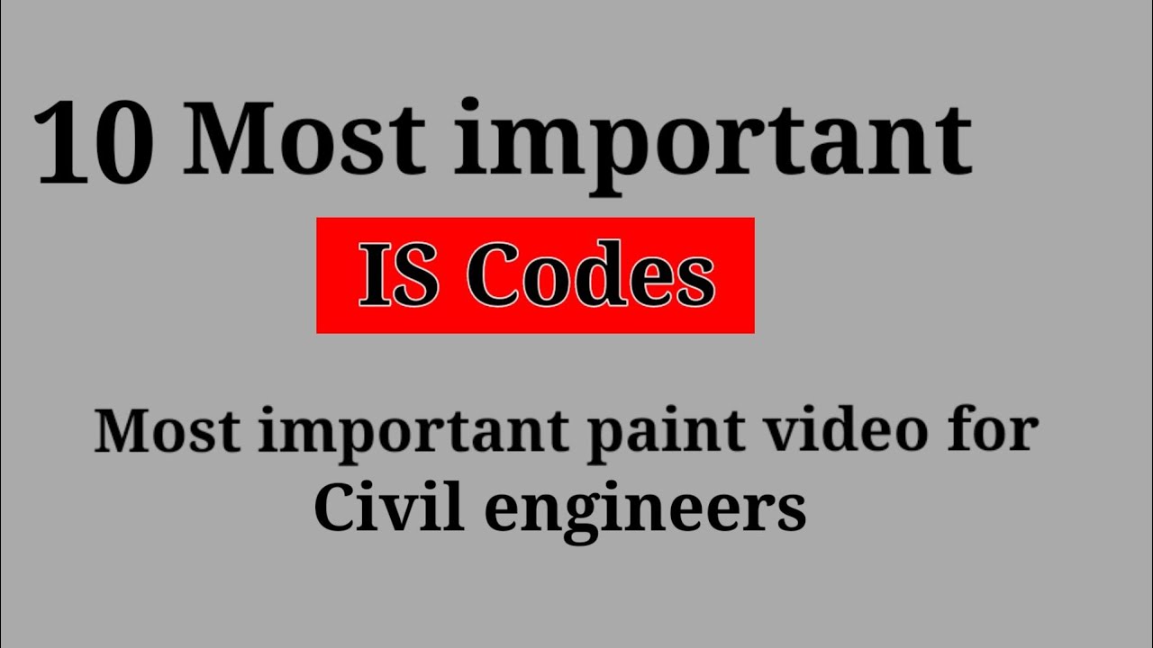 Top 10 important IS codes Most important point videos - YouTube