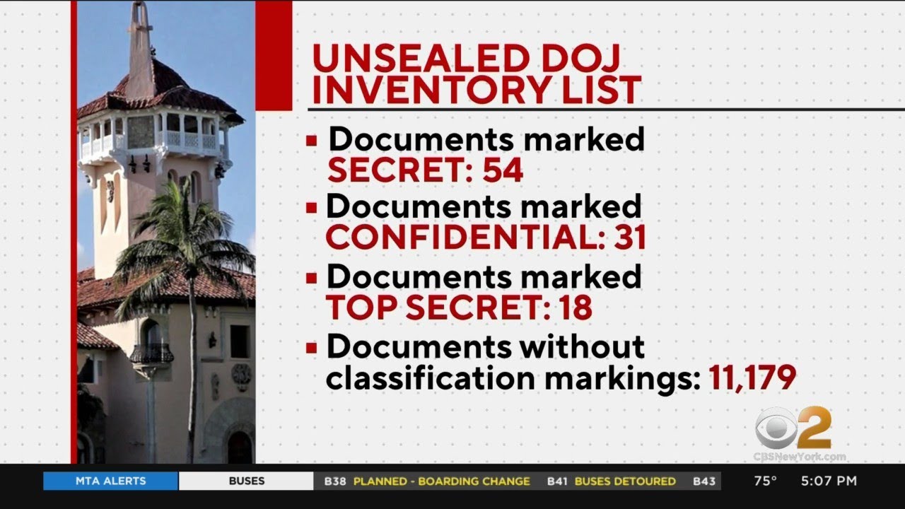 More detailed inventory list from Mar-A-Lago search could be unsealed ...