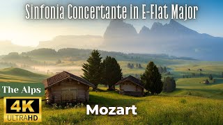 4k Alps Scenic Relaxing Movie - Mozart - Sinfonia Concertante in E-Flat Major