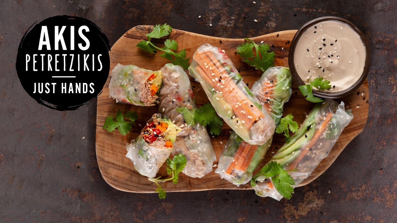 Smoked Tuna Rice Paper Rolls | Akis Petretzikis