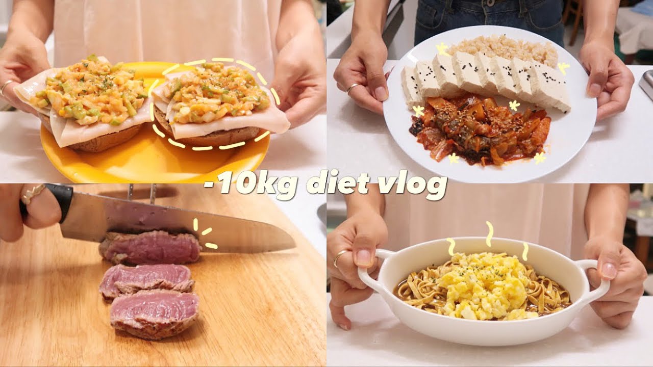 SUB)🍛 가장 중요한건 양조절! 다이어트식단 요리브이로그(두부김치,오이양파토스트,카레우동,아보카도샐러드,콩나물해물찜)mukbang|food vlog|간헐적단식|slow diet