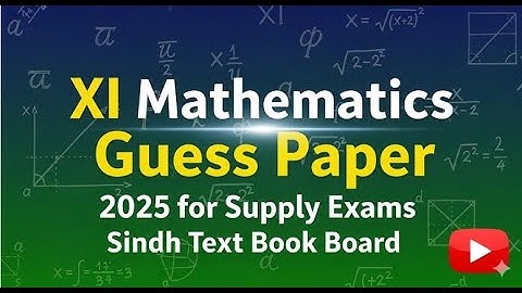 Math Guess Paper for Class 11 (XI) Supply Exams Sindh Board