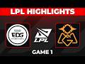 EDG vs OMG Highlights Game 1 | LPL 2026 Split 1 Playoffs | EDward Gaming vs Oh My God