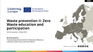 Waste prevention II: Zero waste education and participation