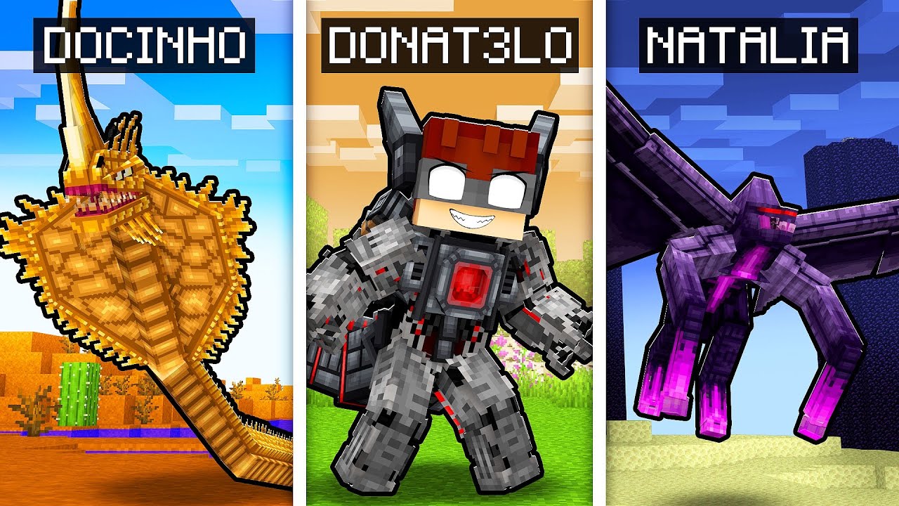 MINECRAFT... MAS TEMOS RAÇAS de KAIJUS! (RedstoneZilla,Muto,Warbat)