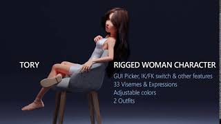 Tory Rigged Woman Character for sale