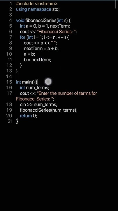 Write a program to calculate Fibonacci series with given no. of ...