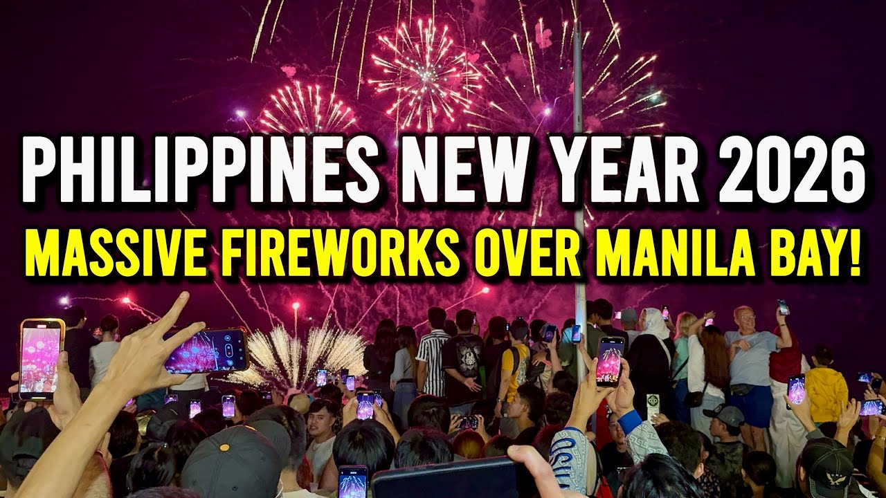 Philippines New Year 2026 Fireworks Over MANILA BAY | SM Mall of Asia 🇵🇭