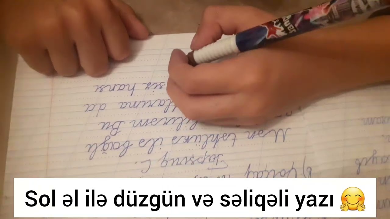 Sol əl ilə səliqəli yazmaq olur🤗❤