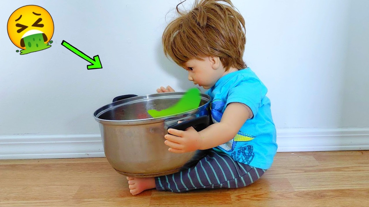 Reborn Boy Is Sick Throws Up In Kitchen