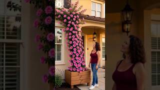 От простой деревянной лестницы — к потрясающей стене из бугенвиллии! 🌸